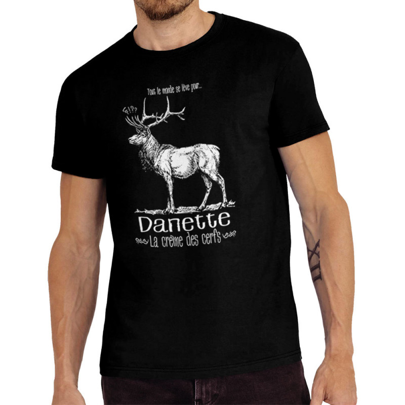 Tee-shirt homme noir La crème des cerfs (Gondrax,Les Bébêtes,Animaux)