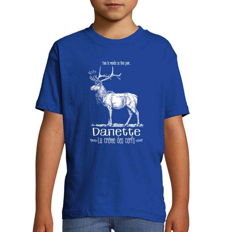 T-shirt enfant bleu royal La crème des cerfs (Gondrax,Les Bébêtes,Animaux)