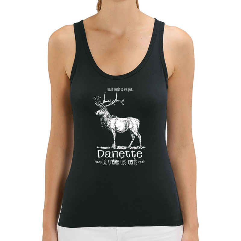 Débardeur femme coton bio noir La crème des cerfs (Gondrax,Les Bébêtes,Animaux)