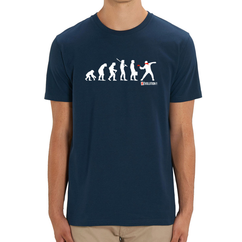 T-shirt homme coton bio bleu marine Révolution 2 (Gondrax,Slogans engagés,Evolution)