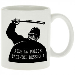 Mug blanc Aide la police (Slogans engagés,Humour)