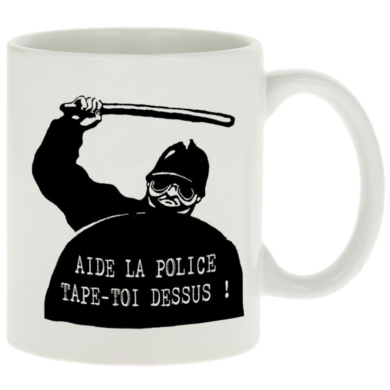 Mug blanc Aide la police (Slogans engagés,Humour)