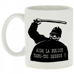 Mug blanc Aide la police (Slogans engagés,Humour)