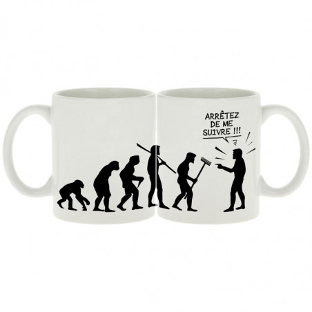 Mug blanc Arrêtez de me suivre (Gondrax,Humour,Evolution)