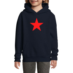 Sweat enfant à capuche bleu marine Etoile Rouge (Slogans engagés)