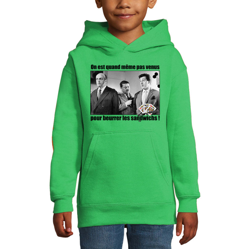 Sweat enfant à capuche vert prairie Tontons Flingueurs Beurrer les sandwichs (Films/Séries,Les Tontons Flingueurs)