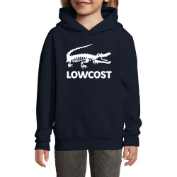 Sweat enfant à capuche bleu marine Lowcost (Mattdez,Humour)