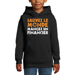 Sweat enfant à capuche noir Sauvez le monde (Ted Boundy,Slogans engagés,Humour)