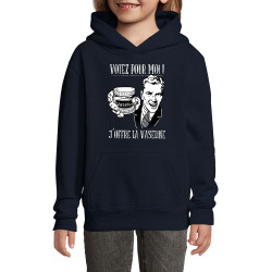 Sweat enfant à capuche bleu marine Votez pour moi Vaseline (Gondrax,Slogans engagés,Elections)