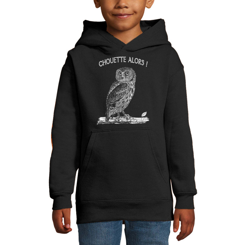 Sweat enfant à capuche noir Chouette alors (Gondrax,Les Bébêtes,Animaux)