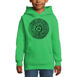 Sweat enfant à capuche vert prairie Ohm Spiral (Ethnique,teufeur)