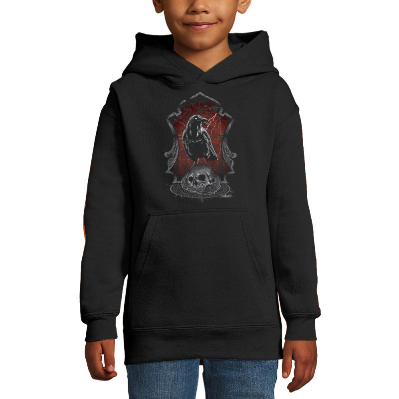 Sweat enfant à capuche noir Diabolik Evil Crow (Simon,Diabolik,Têtes de morts,Enfer)