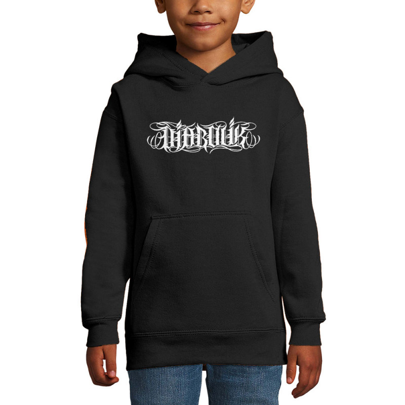 Sweat enfant à capuche noir Wire Lettering (Diabolik)