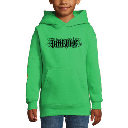 Sweat enfant à capuche vert prairie Wire Lettering (Diabolik)