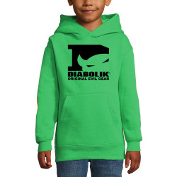 Sweat enfant à capuche vert prairie Diabolik - D Logo (Diabolik)