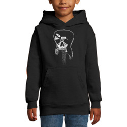 Sweat enfant à capuche noir Dead Guitar (Rock & Punk,Têtes de morts)