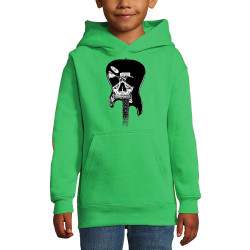 Sweat enfant à capuche vert prairie Dead Guitar (Rock & Punk,Têtes de morts)