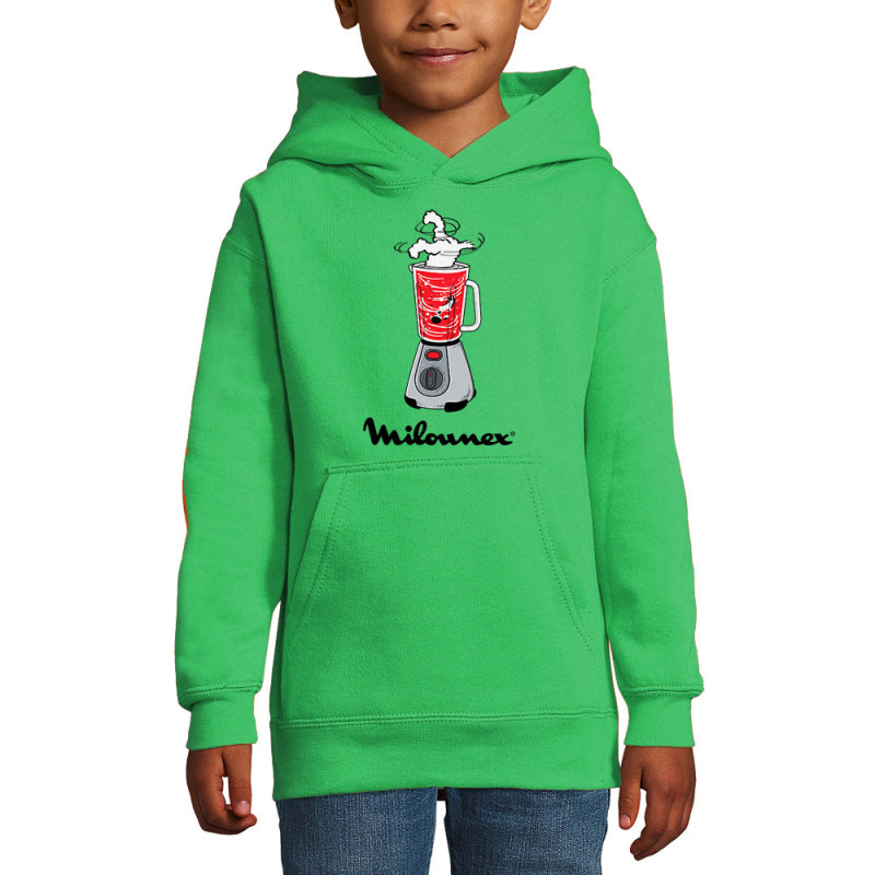 Sweat enfant à capuche vert prairie Milounex (Mattdez,Humour,Fruits & Légumes)