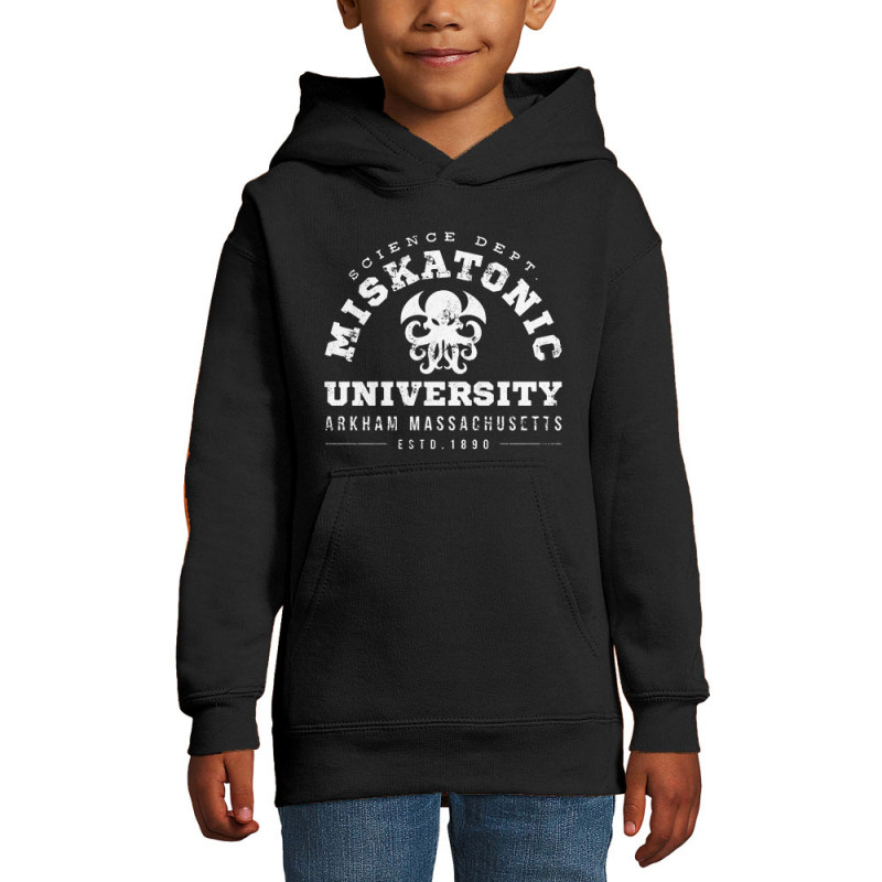 Sweat enfant à capuche noir Miskatonic University (Alex Kidd,Films/Séries)