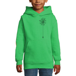 Sweat enfant à capuche vert prairie Toile & araignée (Gondrax,Zombies,Animaux)