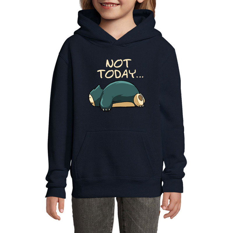 Sweat enfant à capuche bleu marine Not Today (Le Duc,Animaux,Humour,Chats,Manga Kawaï japan)
