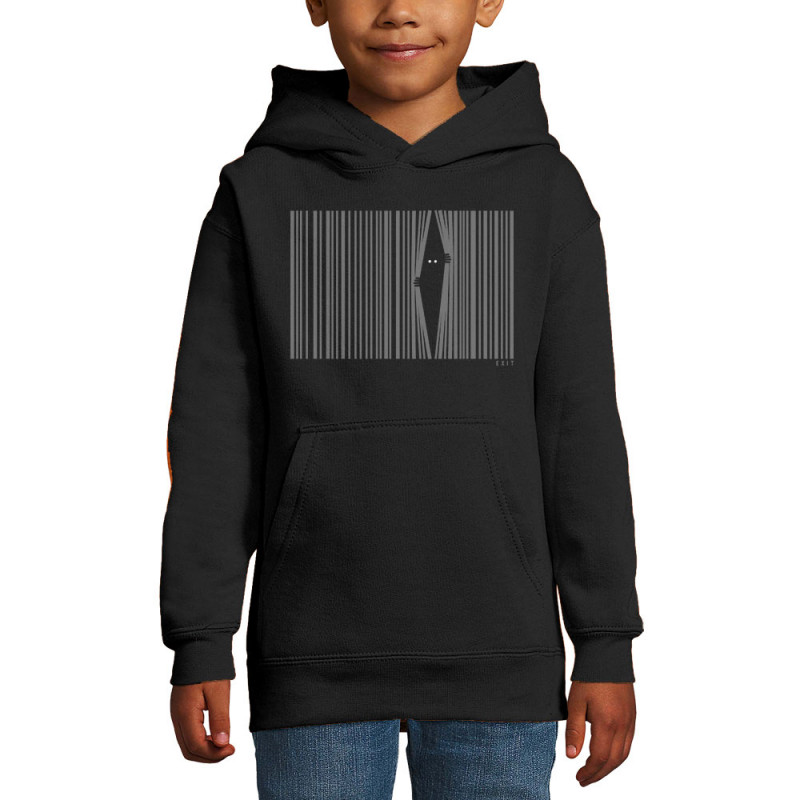Sweat enfant à capuche noir Exit (Gondrax,Slogans engagés)