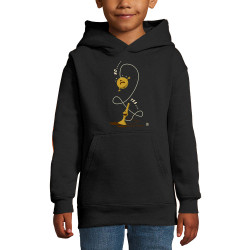 Sweat enfant à capuche noir Bilboquet (Trabe,Humour)