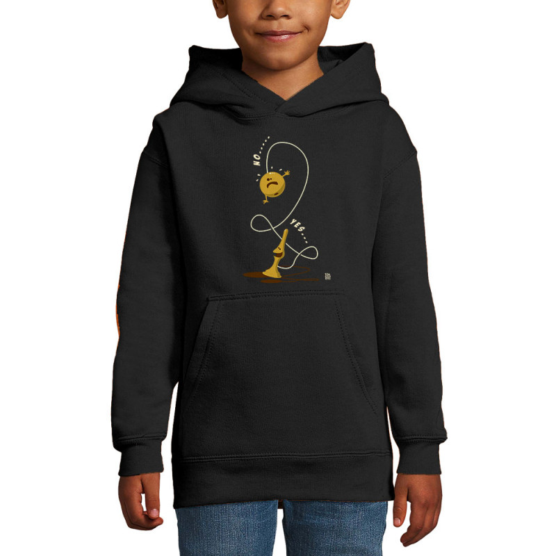 Sweat enfant à capuche noir Bilboquet (Trabe,Humour)