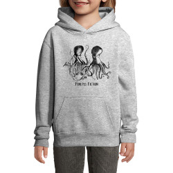 Sweat enfant à capuche gris chiné Poulpes Fiction (Gondrax,Les Bébêtes,Animaux,Films/Séries)