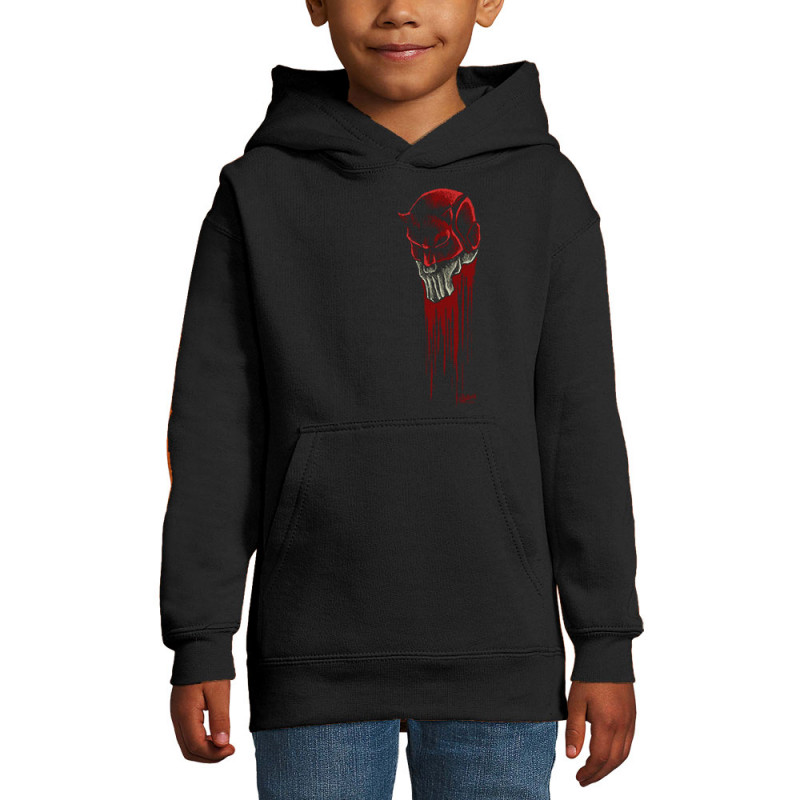 Sweat enfant à capuche noir Diabolik - Punisher (Diabolik,Têtes de morts)