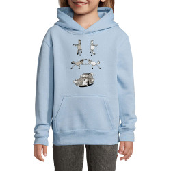 Sweat enfant à capuche bleu ciel 2cv Fusion (Mr Mouton,Animaux,Humour)