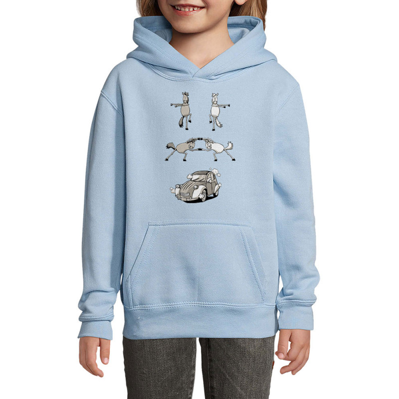 Sweat enfant à capuche bleu ciel 2cv Fusion (Mr Mouton,Animaux,Humour)