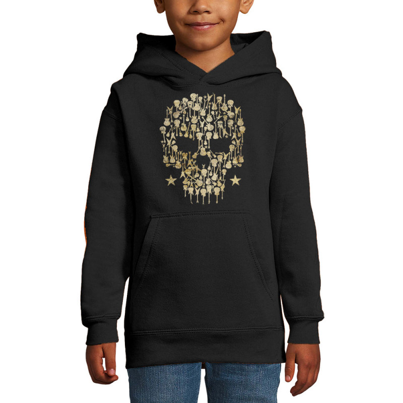 Sweat enfant à capuche noir Skull Guitar (Gondrax,Têtes de morts,Rock & Punk)