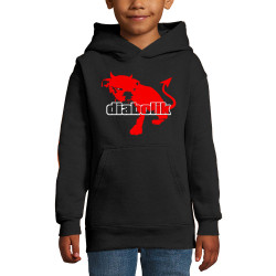 Sweat enfant à capuche noir Diabolik - Diabolo Dog (Diabolik,Animaux)