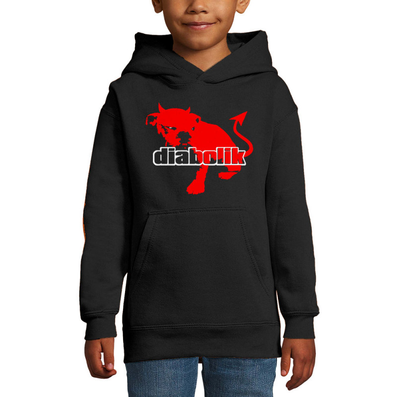 Sweat enfant à capuche noir Diabolik - Diabolo Dog (Diabolik,Animaux)