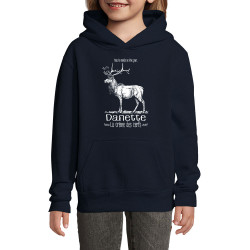 Sweat enfant à capuche bleu marine La crème des cerfs (Gondrax,Les Bébêtes,Animaux)