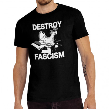 Tee-shirt homme noir Destroy Fascism (Slogans engagés)