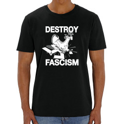 T-shirt homme coton bio noir Destroy Fascism (Slogans engagés)