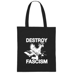 Sac shopping en toile noir Destroy Fascism (Slogans engagés)