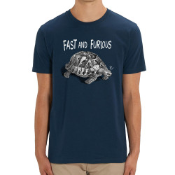 T-shirt homme coton bio bleu marine Fast and furious 3 (Gondrax,Les Bébêtes,Animaux,Humour)