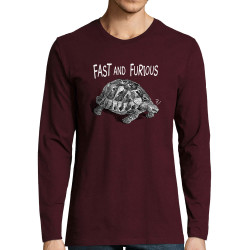 T-shirt homme manches longues bordeaux Fast and furious 3 (Gondrax,Les Bébêtes,Animaux,Humour)