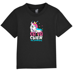 T-shirt bébé noir Ca va chier des paillettes 2 (Zewa,Animaux,Humour)