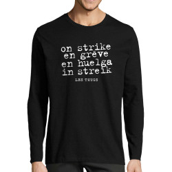 T-shirt homme manches longues noir En grève (Les Thugs)