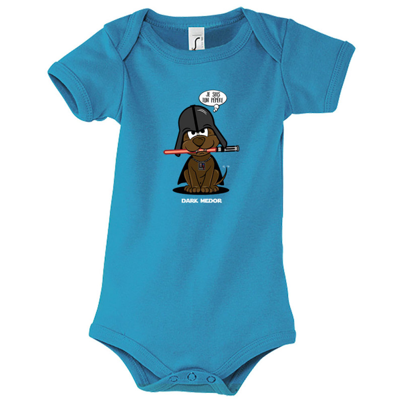 Body bébé bleu azur Dark Medor (Gondrax,Animaux,Humour,Films/Séries,Star Wars)