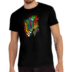 Tee-shirt homme noir Zèbre Anticonformiste (Zewa,Animaux)