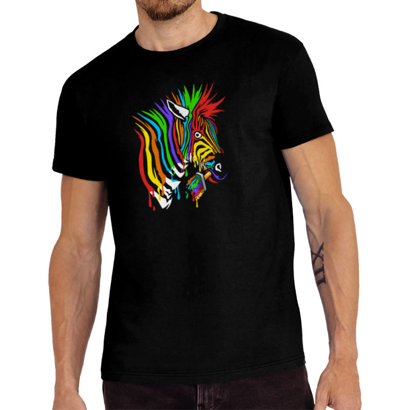 Tee-shirt homme noir Zèbre Anticonformiste (Zewa,Animaux)