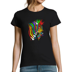 T-shirt femme noir Zèbre Anticonformiste (Zewa,Animaux)