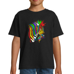 T-shirt enfant noir Zèbre Anticonformiste (Zewa,Animaux)