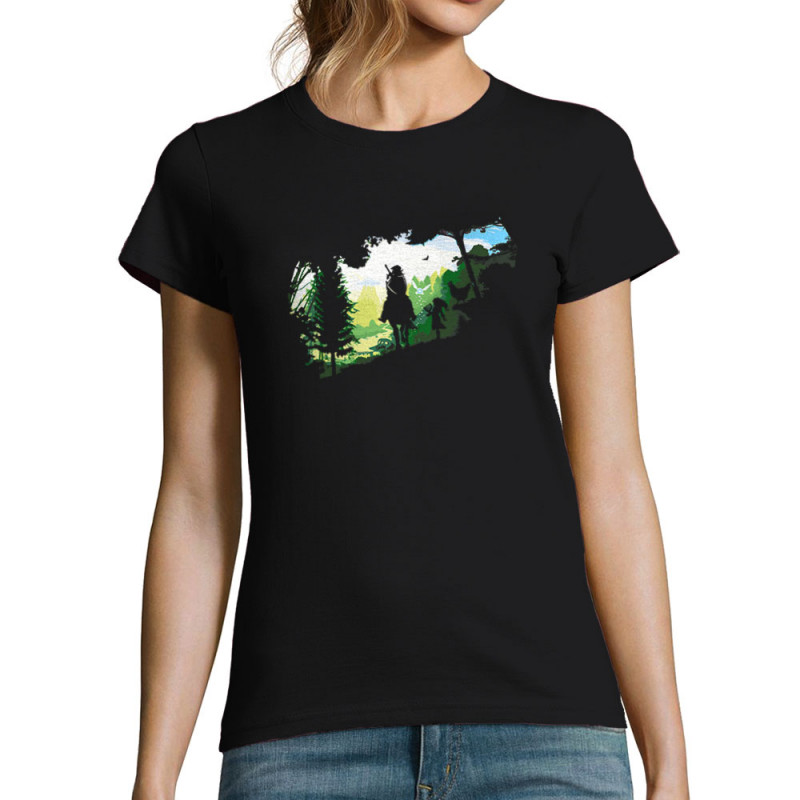 T-shirt femme noir Adventure Link (Zewa,Jeux Vidéo / Geek)