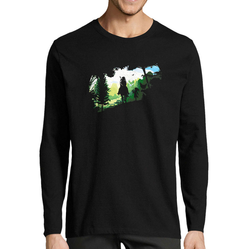 T-shirt homme manches longues noir Adventure Link (Zewa,Jeux Vidéo / Geek)